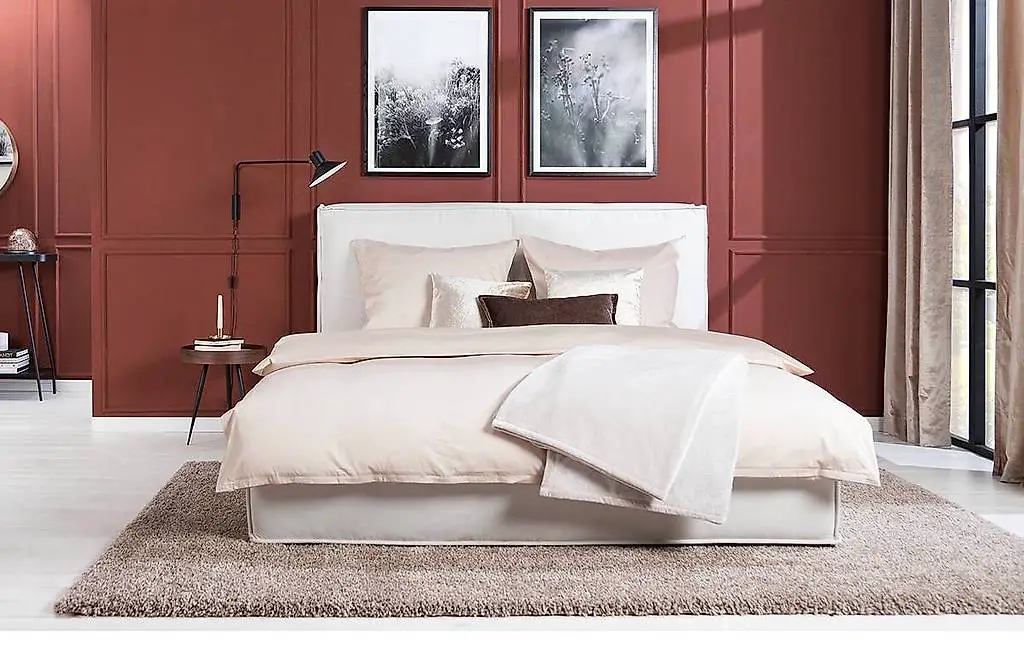 Polsterbett 160x200cm (inkl. zwei Lattenroste) hellgrau