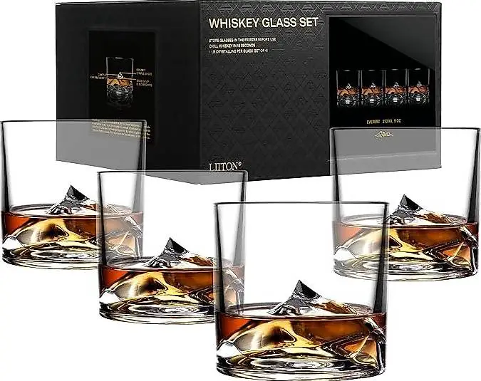 Kristall Whiskeygläser 4er Set, 270ml, 22,6x22,6x22,7cm