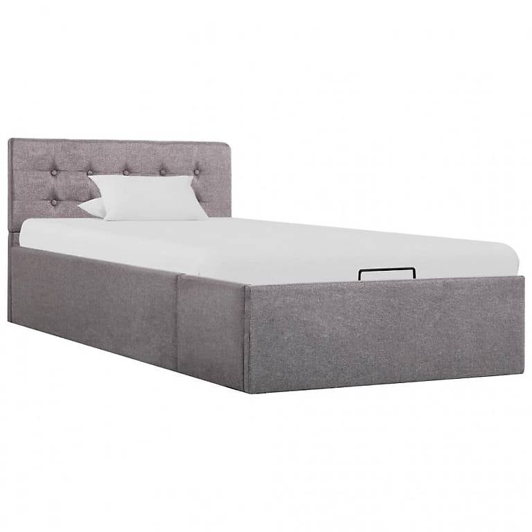 Stauraumbett Hydraulisch Taupe Stoff 100×200 cm