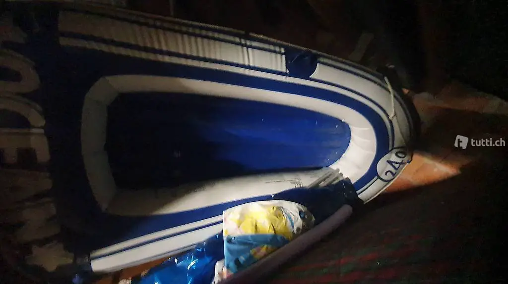 Gummiboot blau gross