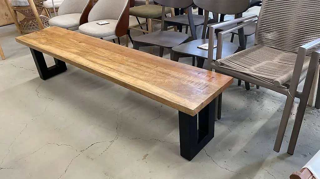 Holzbank Sitzbank Mangoholz vintage massiv 200cm