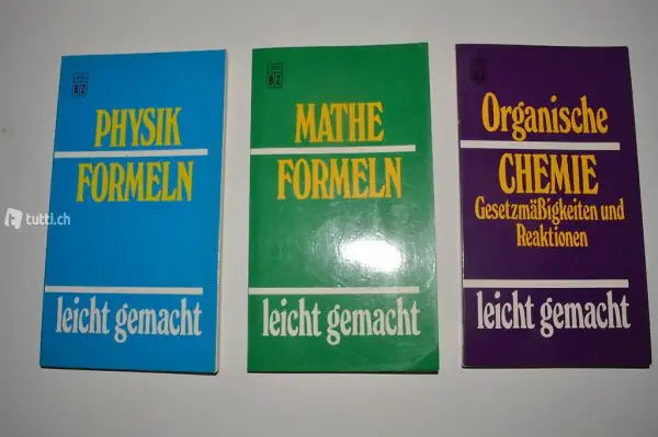 Physik Mathe Organische Chemie Formelbücher Formeln