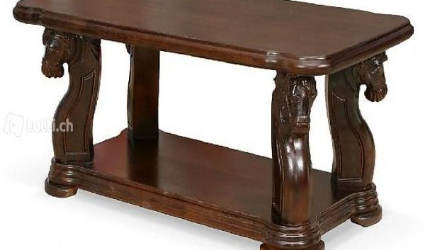  EDLER SCHNITZEREI COUCHTISCH ECHTES HOLZ TISCH CAVALLO