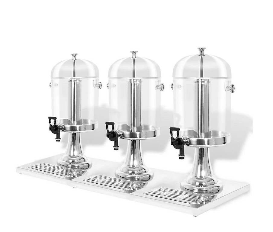 Getränkespender 3-fach Edelstahl 3 x 8 Liter