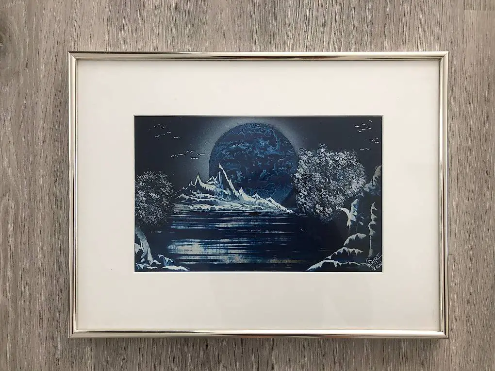 Wandbild / Handgezeichnetes Bild Natur mit Rahmen