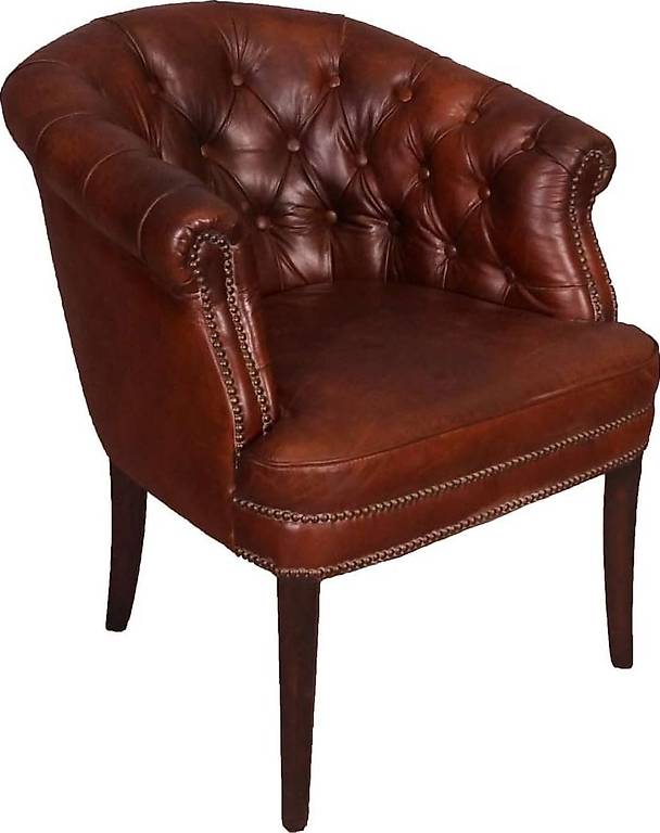 Clubsessel Swindon Chesterfield-Muster Vintage Cigar Echtled