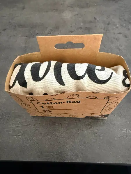 Praktische Baumwolltasche (Cotton-Bag) in schwarz/weiss, Neu