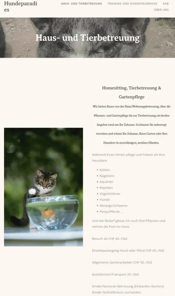 Haustier-/Pferdebetreuung im ZH-Oberland