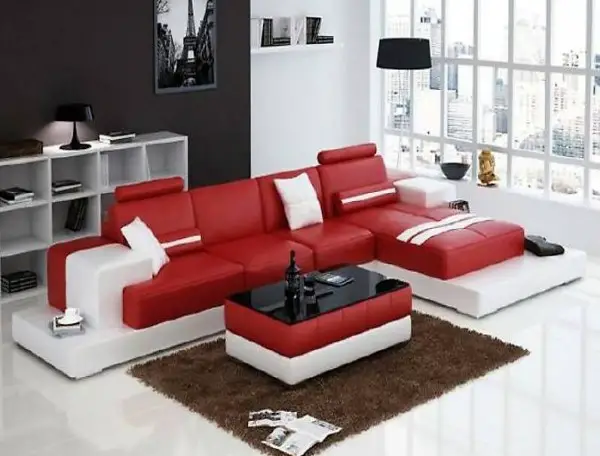  ECK SOFA COUCH GARNITUR LANDSCHAFT LEDER NEU 2725 B