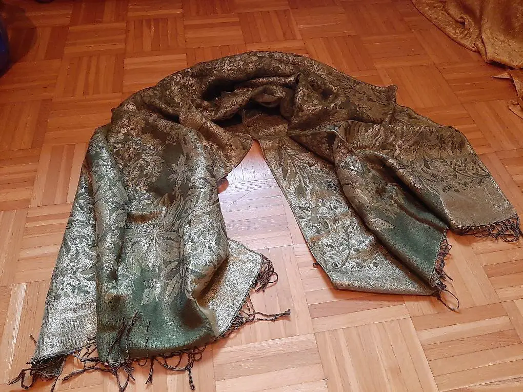 Tuch Indien Hippie Stil Anthroposophie Waldorf grün gold NEU