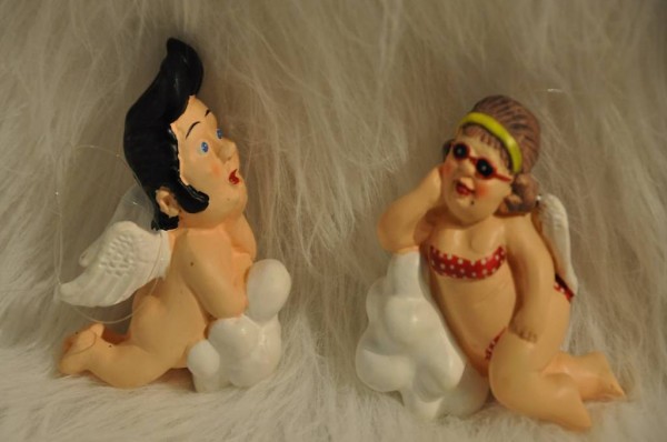 Engel Fifties Pärchen auf Wolke 7 inkognito Weihnachten