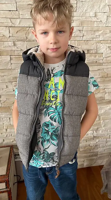 Gilet von H&M grau meliert Gr. 128