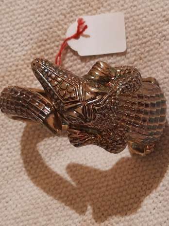 bracelet doré vintage crocodile