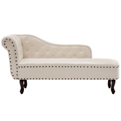 vidaXL Chaiselongue Creme KunstlederSKU:60783