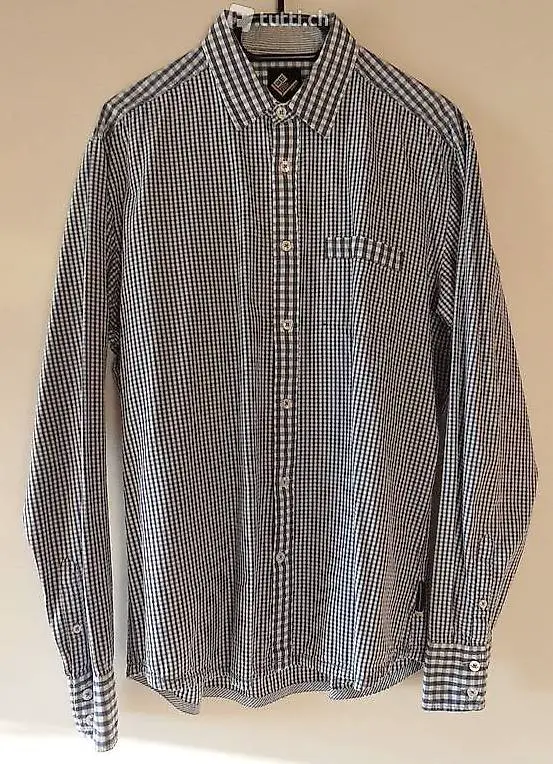 WE Langarmhemd kariert blau Gr. XL