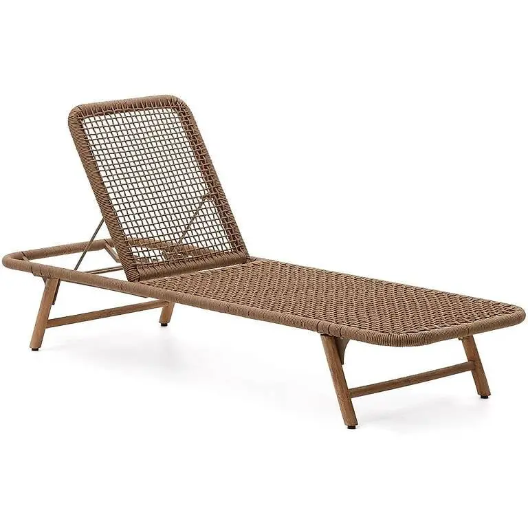 Kave Home Sonnenliege Dandara Seil beige massives Akazie