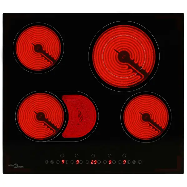  Glaskeramik-Kochfeld mit 4 Platten Touch-Bedienfeld 6600 W