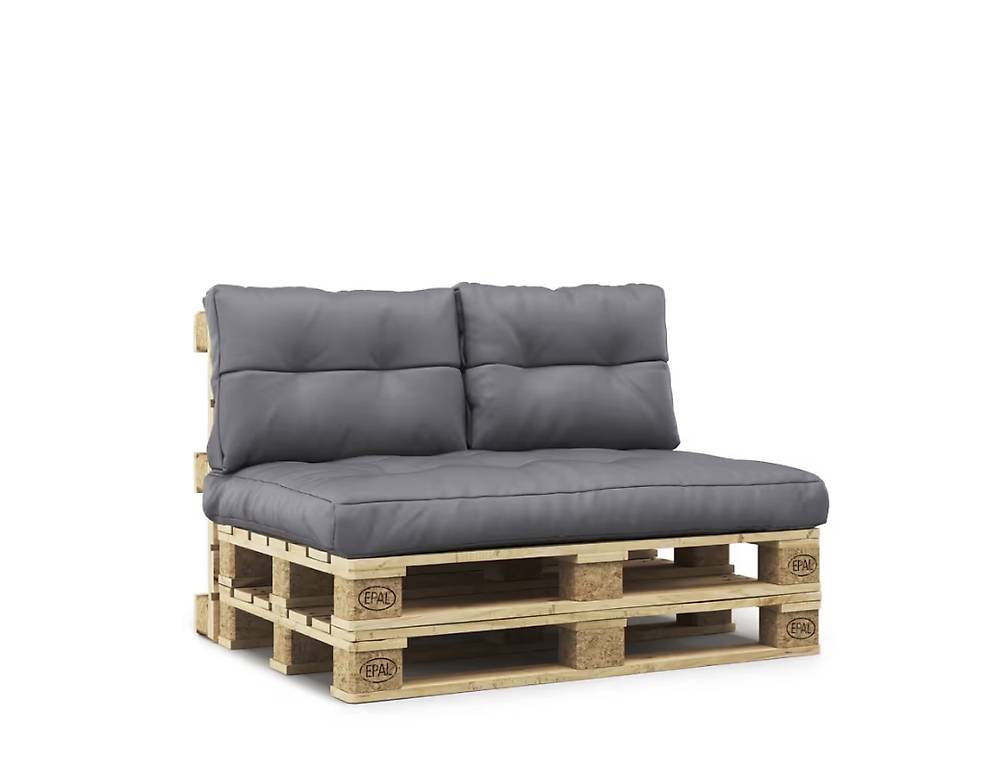 Palettenkissen Set 3-teilig anthrazit