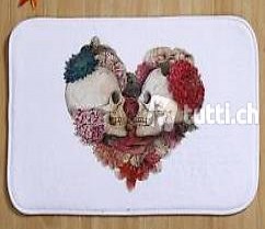 Fussmatte Türvorlage Totenkopf verliebt Türvorleger Teppich