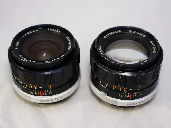 Set 2 Olympus G Zuiko FTL M42 28mm & 50mm f1.4