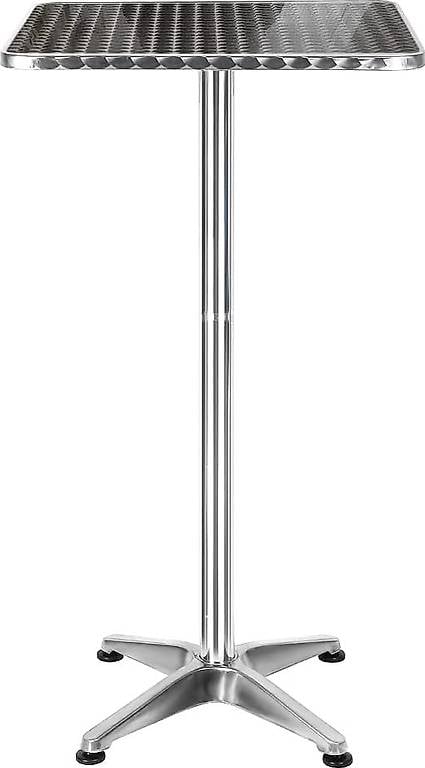 HUOLE 2in1 Stehtisch Bistrotisch Aluminium Edelstahlplatte |