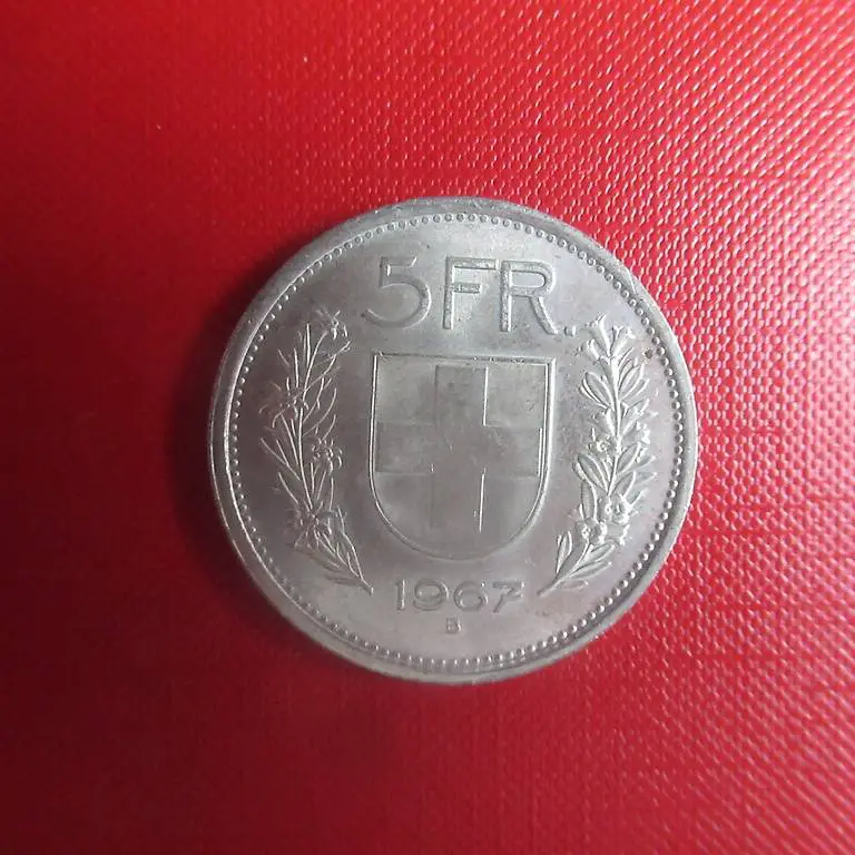 silbermünze 5 fr. 1967 - nie in zirkulation - neu