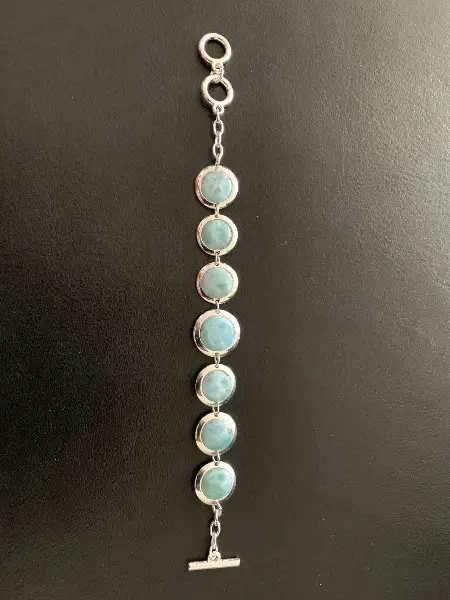 Armkette 7 runden Larimar Steinen Latein Amerika