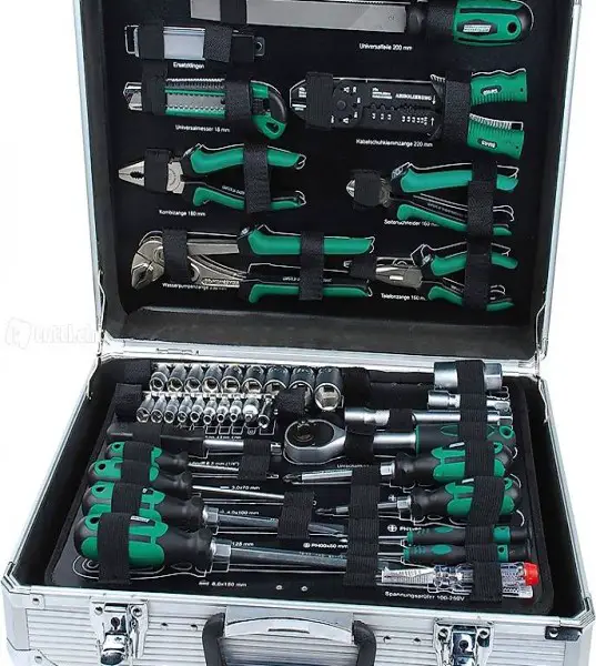  Alu-Werkzeugkoffer bestückt, 108-tlg