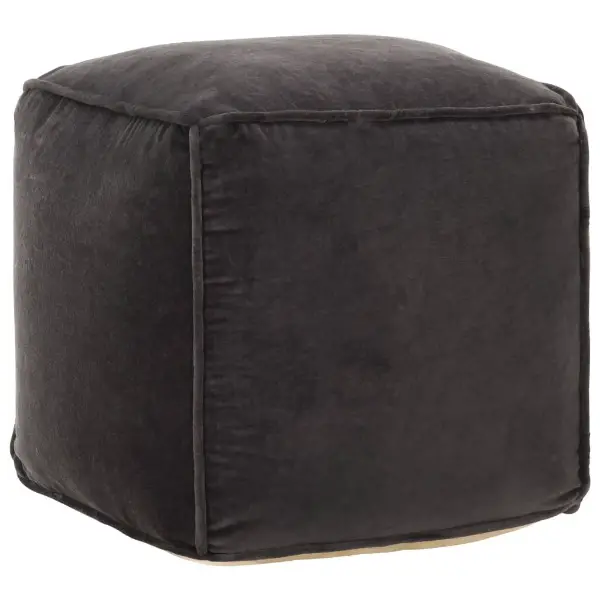  Pouf Baumwollsamt 40x40x40 cm Anthrazit