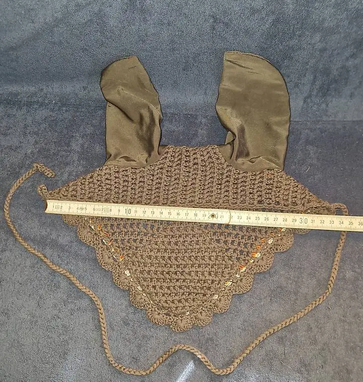 Ohrengarn Grau orange mit Elastohren