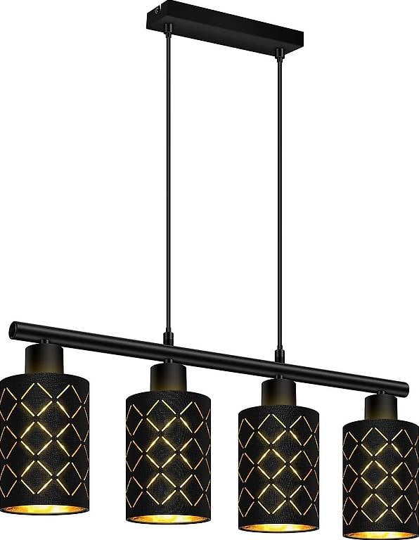 Pendelleuchte Esstisch Schwarz Hängelampe 4 Flammig, Höhenve