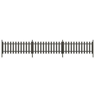  vidaXL Lattenzaun mit Pfosten 3 Stk. WPC 614x80 cm
