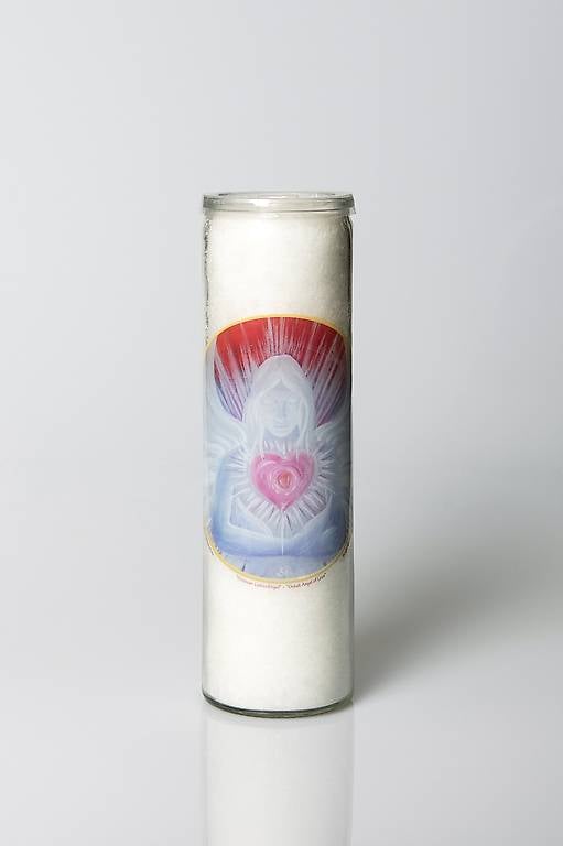 Engel Glas-Kerze blau 100h Brenndauer