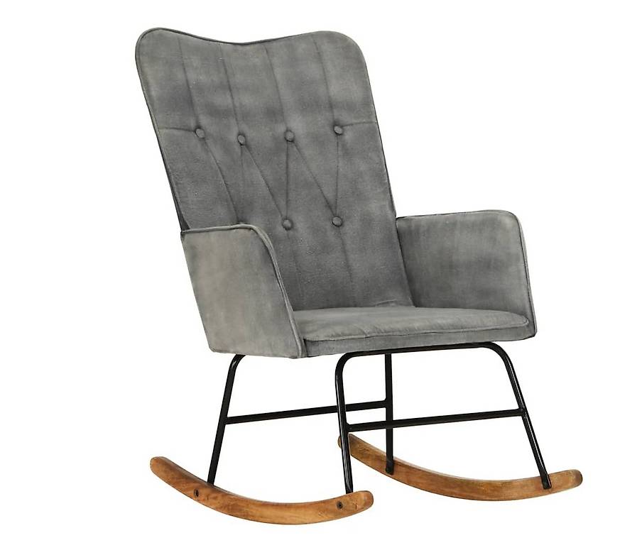 Schaukelstuhl Grau Vintage Canvas