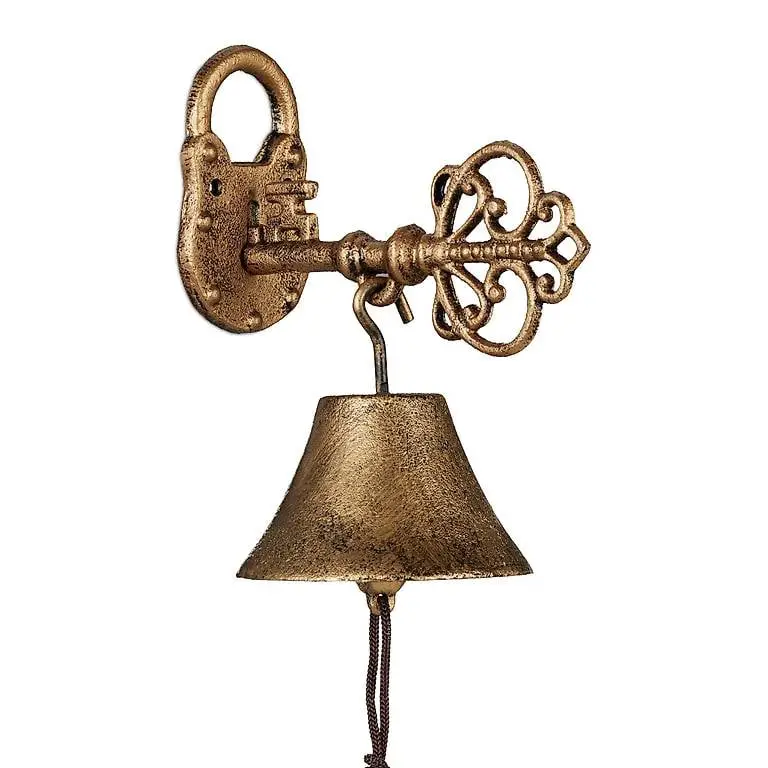 Türglocke Gusseisen Schlüssel & Schloss Gold