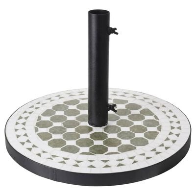  vidaXL ProGarden Sonnenschirmfuss Terra Design Mosaik Grün/Weiss
