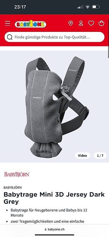 BabyBjörn Babytrage Mini Schwarz