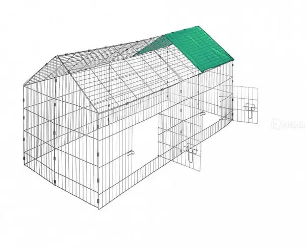  Recinto per conigli o cane con protezione parasole verde