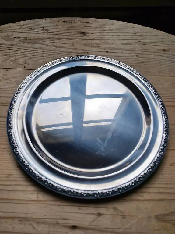 Dekoplatte Deko Platte Teller Silber