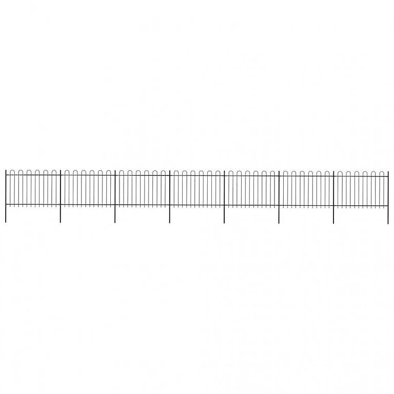 Gartenzaun mit Bügel-Design Stahl 11,9 x 1,2 m Schwarz