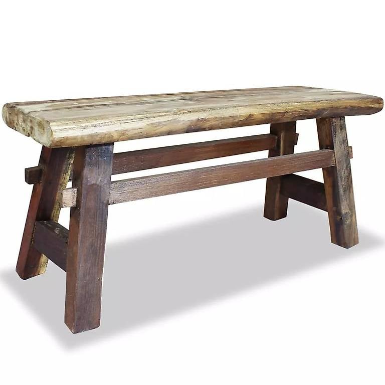 Bank Gemischtes Altholz und Massivholz Teak 100x28x43 cm