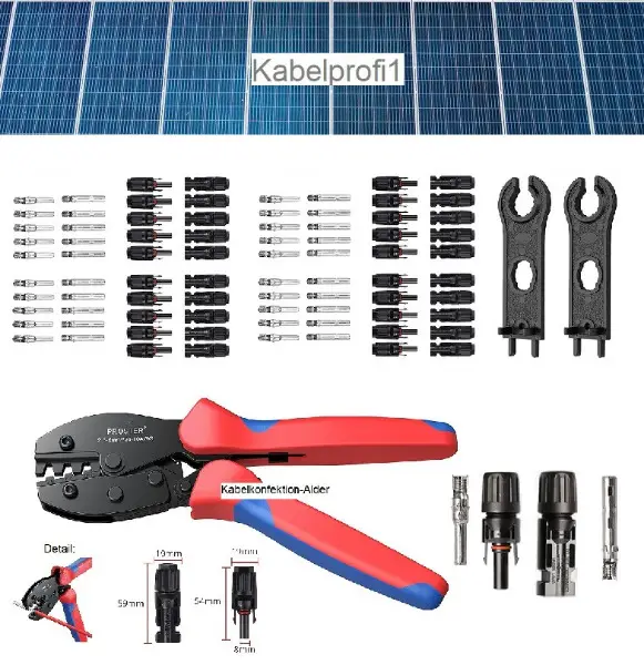 Solarstecker Set 40-teilig mit Crimpzange nur 89.90.-