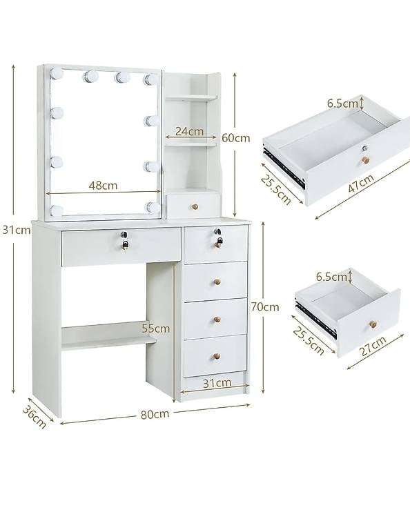 Buildonely Schminktisch mit Beleuchtung