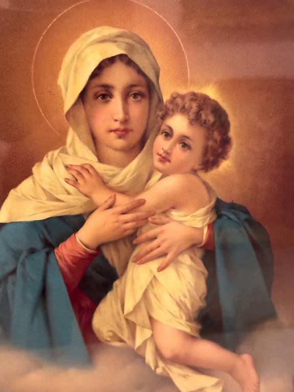 Heilige Maria mit Jesus mit Rahmen