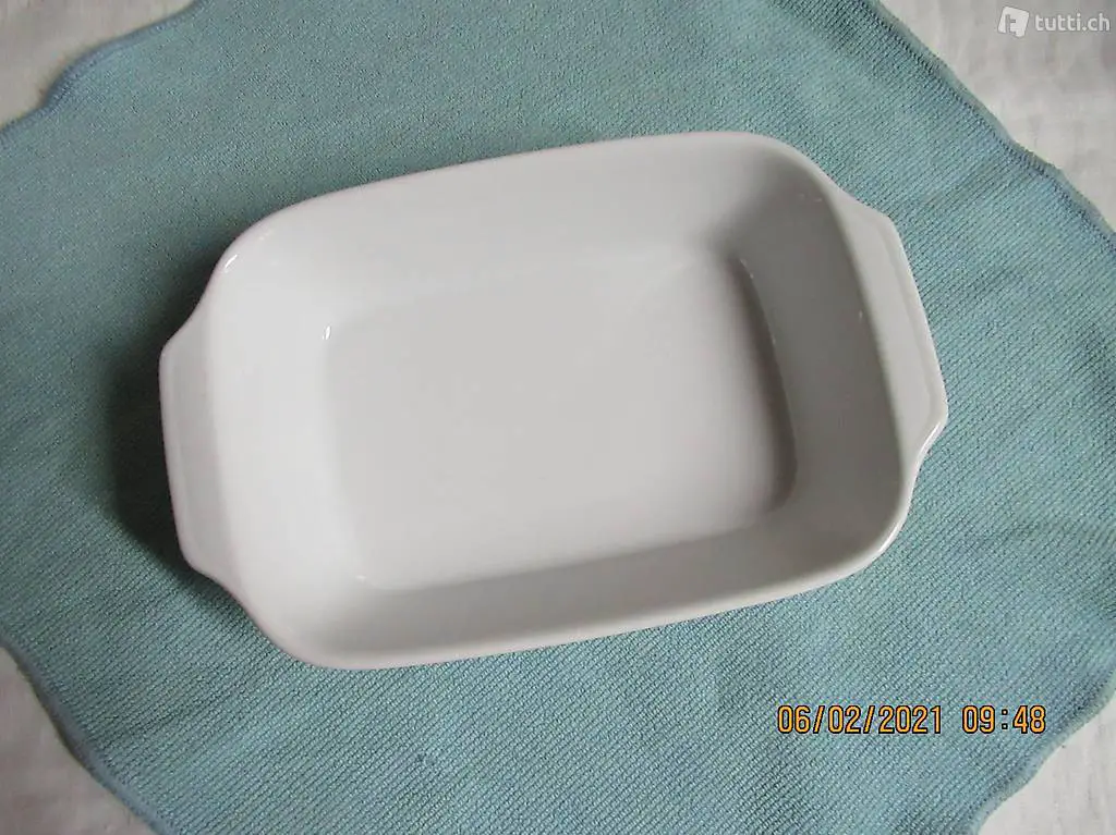 Gratinschüssel, Gratinschale rechteckig, ungebraucht