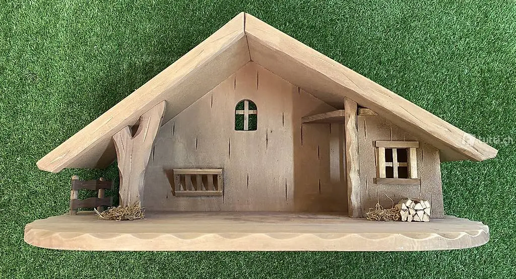 Grosse Holz Krippe, Stall, Weihnachtskrippe