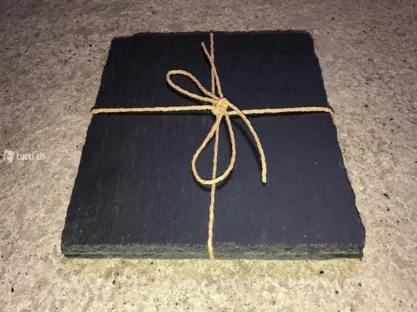  Unterteller Schiefer, 18x18 cm, 2er Set, NEU