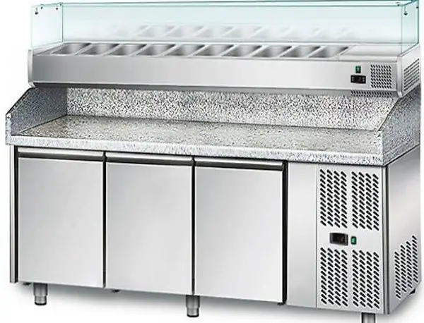  Pizzakühltisch PREMIUM 2,0 x 0,8 m mit 3 Türen, NEU OVP