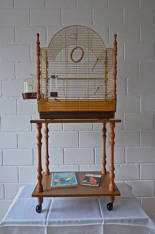 Vogelkäfig mit Unterbau