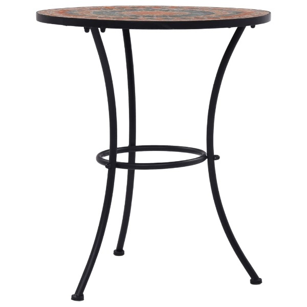  Mosaik-Bistrotisch Orange / Grau 60 cm Keramik
